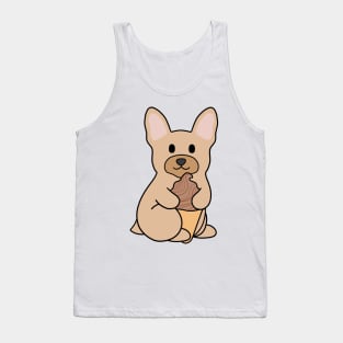 Cream French Bulldog Ice Cream Chocolate Tank Top